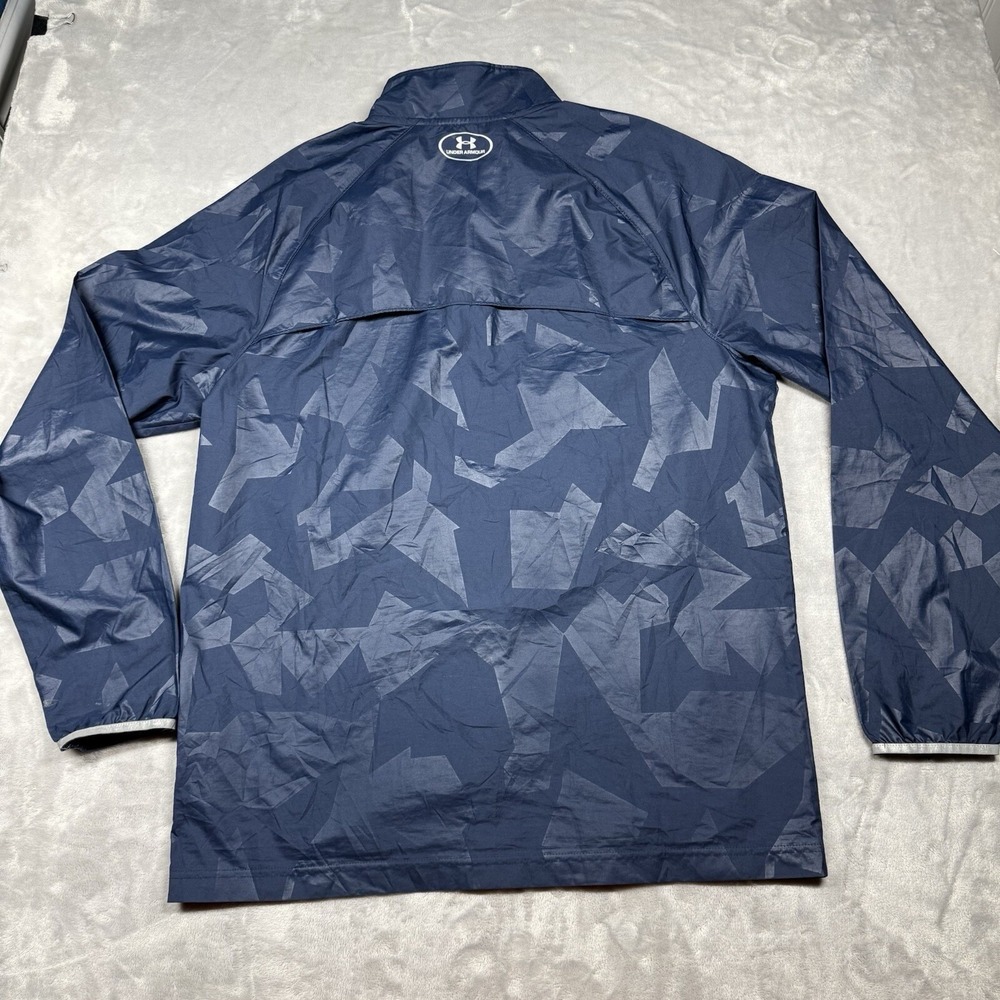 Under Armour Windbreaker Jacket Mens 2XL Navy Blue Geometric Camo 1253577 - Picture 7 of 12